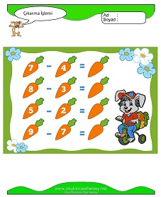 Çıkarma İşlemi Çalışma Sayfaları